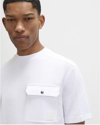 River Island - T-Shirt Slim Fit Textured Pocket Cotton - Lyst