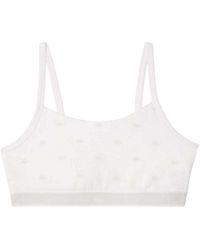 Lacoste - Bralette Voor Met Logo-Print Over Het Gehele Oppervlak - Lyst