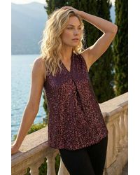 Roman - Sequin Pleat Front Vest Top - Lyst