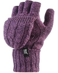 Heat Holders - Thermal Converter Fingerless Cable Knit 2.3 Tog Gloves - Lyst