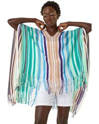 Roman - Multi Stripe Knit Poncho - Lyst