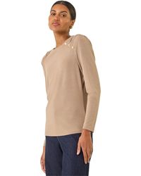 Roman - Ruched Button Stretch Top - Lyst