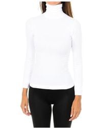 Intimidea - Nevada Long Sleeve T-Shirt With High Neck And Elastic Fabric 210277 - Lyst