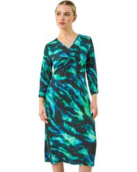 Roman - Petite Abstract Twist Front Dress - Lyst
