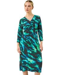 Roman - Petite Abstract Twist Front Dress - Lyst