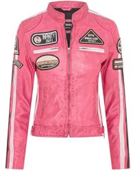 Infinity Leather - Biker Racing Badges Jacket-Incheon Lamb Leather - Lyst