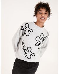 Blue Vanilla - Abstract Flower Embroidery Jumper - Lyst