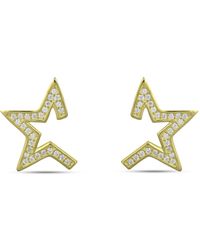 The Jewellery Stockroom - Plated Star Burst Cz Studs - Lyst