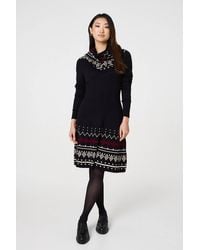 Izabel London - Printed Removable Roll Neck Jumper Dress - Lyst