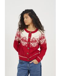 Brave Soul - Snowflake Fairisle Christmas Cardigan - Lyst