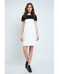Conquista - Cream And Short Sleeve Dress - Lyst