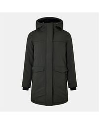 ONLY - Hooded Neck Solid Patterned Parka Coat With Ribbed Cuff - Lyst