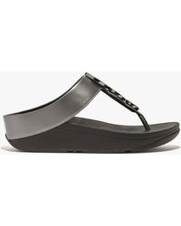 Fitflop - Halo Bead-Circle Metallic Toe Post Pewter - Lyst