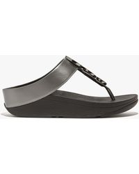 Fitflop - Halo Bead-Circle Metallic Toe Post Pewter - Lyst
