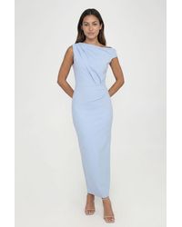 Boohoo - Tall Jersey Crepe Drape Shoulder Midaxi Dress - Lyst