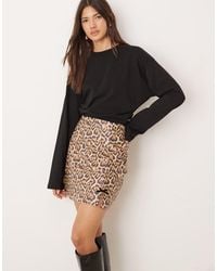 Miss Selfridge - Faux Leather Mini Skirt With Bow Detail - Lyst