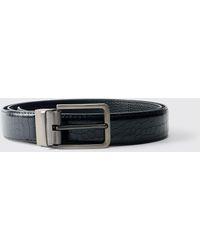 BoohooMAN - Faux Croc Pu Textured Belt - Lyst