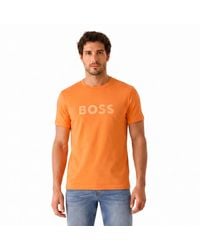BOSS - Regular Fit Short Sleeve Cotton T-Shirt 50491706 - Lyst