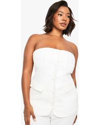 Boohoo - Plus Occasion Tailored Bandeau Longline Waistcoat - Lyst