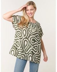 Blue Vanilla - Round Neck Top With Abstract Print - Lyst