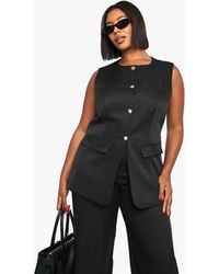 Boohoo - Plus Button Longline Waistcoat - Lyst