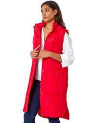 Roman - Diamond Quilted Longline Gilet - Lyst