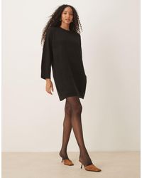 ASOS - Crew Neck Mini Dress With Wide Cuff - Lyst