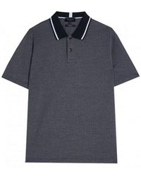 Ted Baker - Arts Mini Jacquard Stitch Dark Polo Shirt Cotton - Lyst
