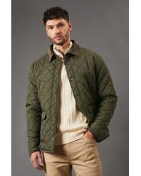 MAINE - Cord Collar Diamond Quilted Jacket - Lyst