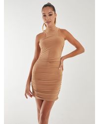 Pink Vanilla - Plain Scooped Racer Mini Dress - Lyst
