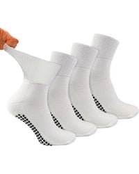Dr.Socks - 4 Pack Short Bamboo Diabetic Socks With Grips For And - Lyst