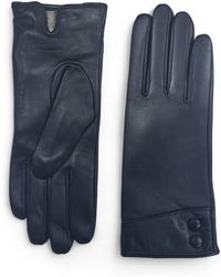 Infinity Leather - Italian Soft Wool Lining Winter Button Design Driving Gloves - Lyst