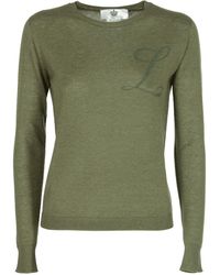 Crown of Edinburgh Cashmere - Lichte Cashmere Zijde Crewneck Trui Met Letterdetail - Lyst