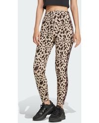 adidas - Essentials 3-Stripes Animal Print Leggings - Lyst