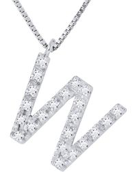 Diadema - Collar Abc Diamonds 0,12 Cts Letter "w" White Gold 18k - Lyst