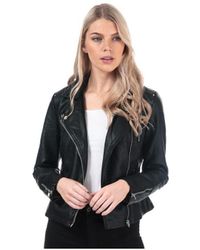 ONLY - Womenss Gemma Faux Leather Biker Jacket - Lyst