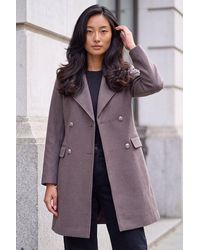 Roman - Petite Collar Double Breasted Coat - Lyst