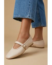 Oasis - Mia Faux Leather Mary Jane Ballet Flats - Lyst