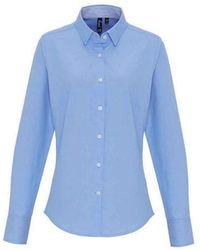 PREMIER - Ladies Striped Oxford Long-Sleeved Formal Shirt (Oxford) - Lyst