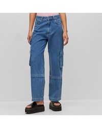 HUGO - Dames Gashia Relaxed-fit Jeans In Blauw - Lyst
