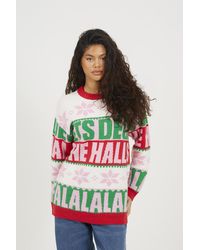Brave Soul - Stripe Slogan Christmas Jumper - Lyst