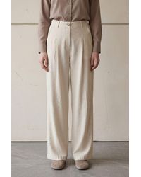 My Fashion - Comfort Pleated Straight Leg Trousers - Lyst