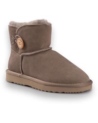 Aus Wooli - Australia Short Sheepskin Cabarita Button Boot - Lyst