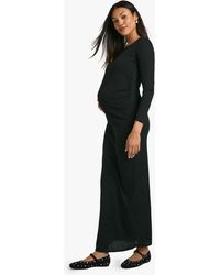 Boohoo - Maternity Rib Scoop Neck Maxi Dress - Lyst