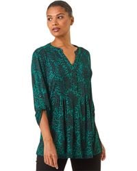 Roman - Abstract Print V-Neck Stretch Shirt - Lyst