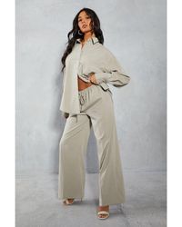 MissPap - Textured Mid Rise Drawstring Relaxed Trouser - Lyst