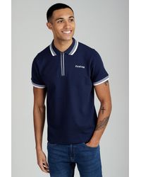 Firetrap - Regular Fit Cotton Ottoman Zip Polo - Lyst