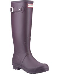 HUNTER - Original Tall Rubber /Grape Wellington Boots - Lyst