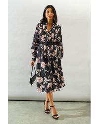 Wallis - Paisley Print Belted Shirt Midi Dress - Lyst