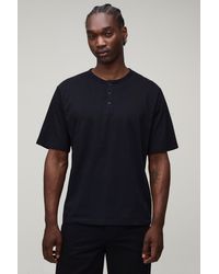 BoohooMAN - Tall Essential Relaxed Fit Henley T-Shirt - Lyst